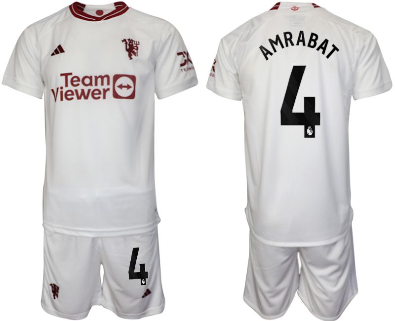 Men 2023-2024 Club Manchester United away white 4 Soccer Jersey